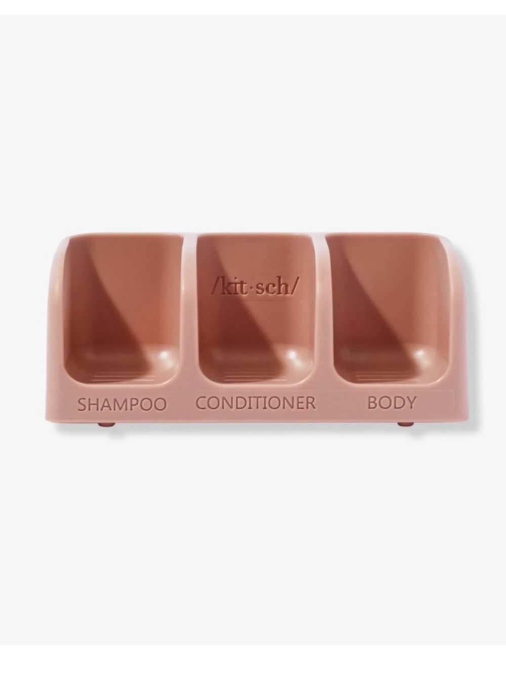 Kitsch Soap Dish Self Draining 3 Part Shampoo Conditioner Body Terracotta NEW